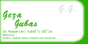 geza gubas business card